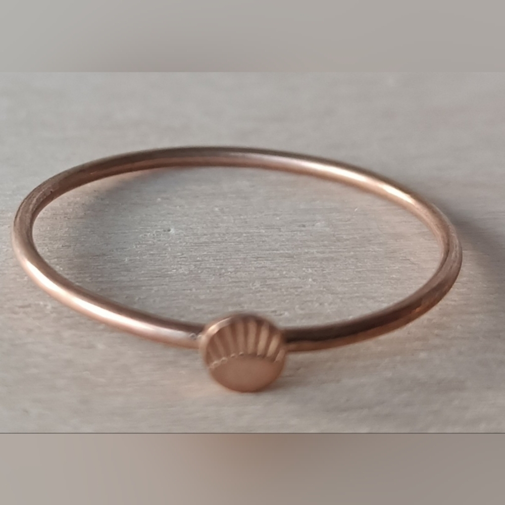 Minimalist Shell Accent Rose Gold Ring - Women Jewelry